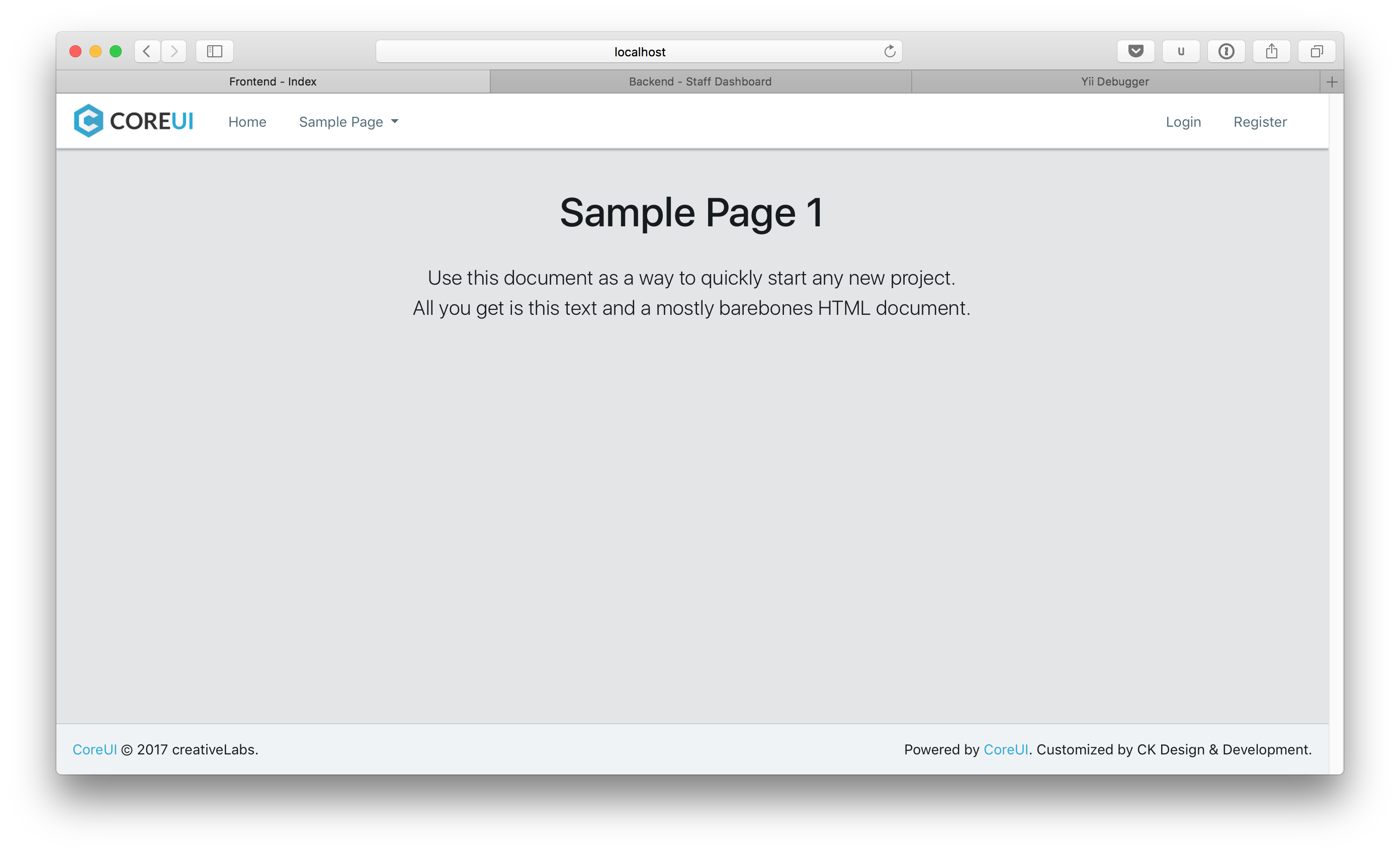 Frontend - Sample Page