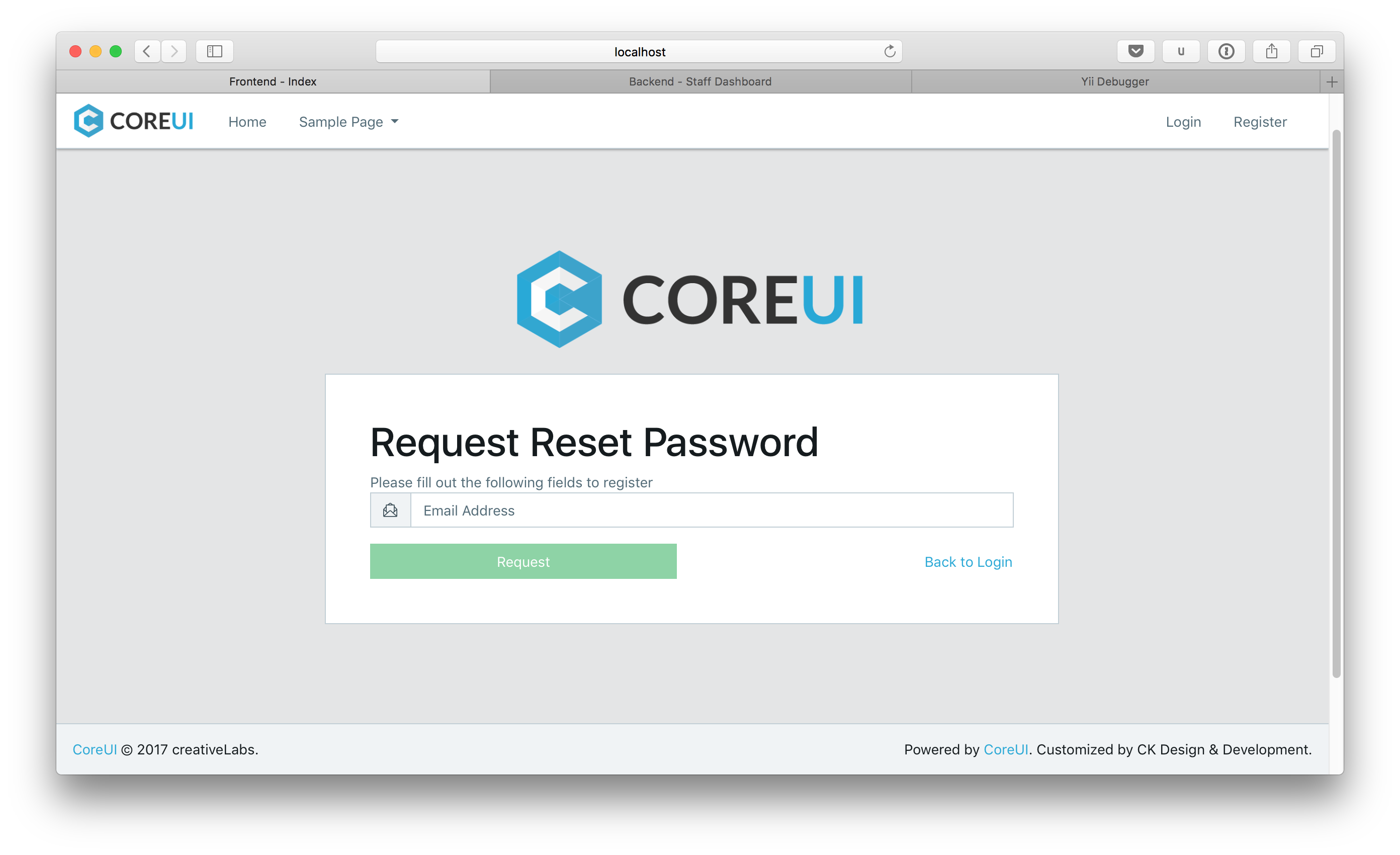 Frontend - Password Reset Request