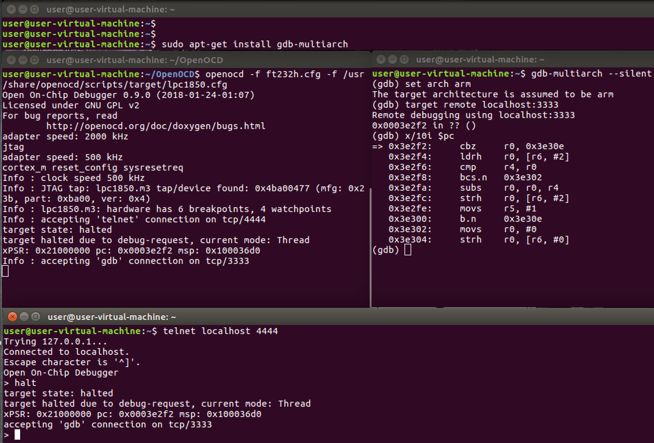 Connecting GDB using OpenOCD