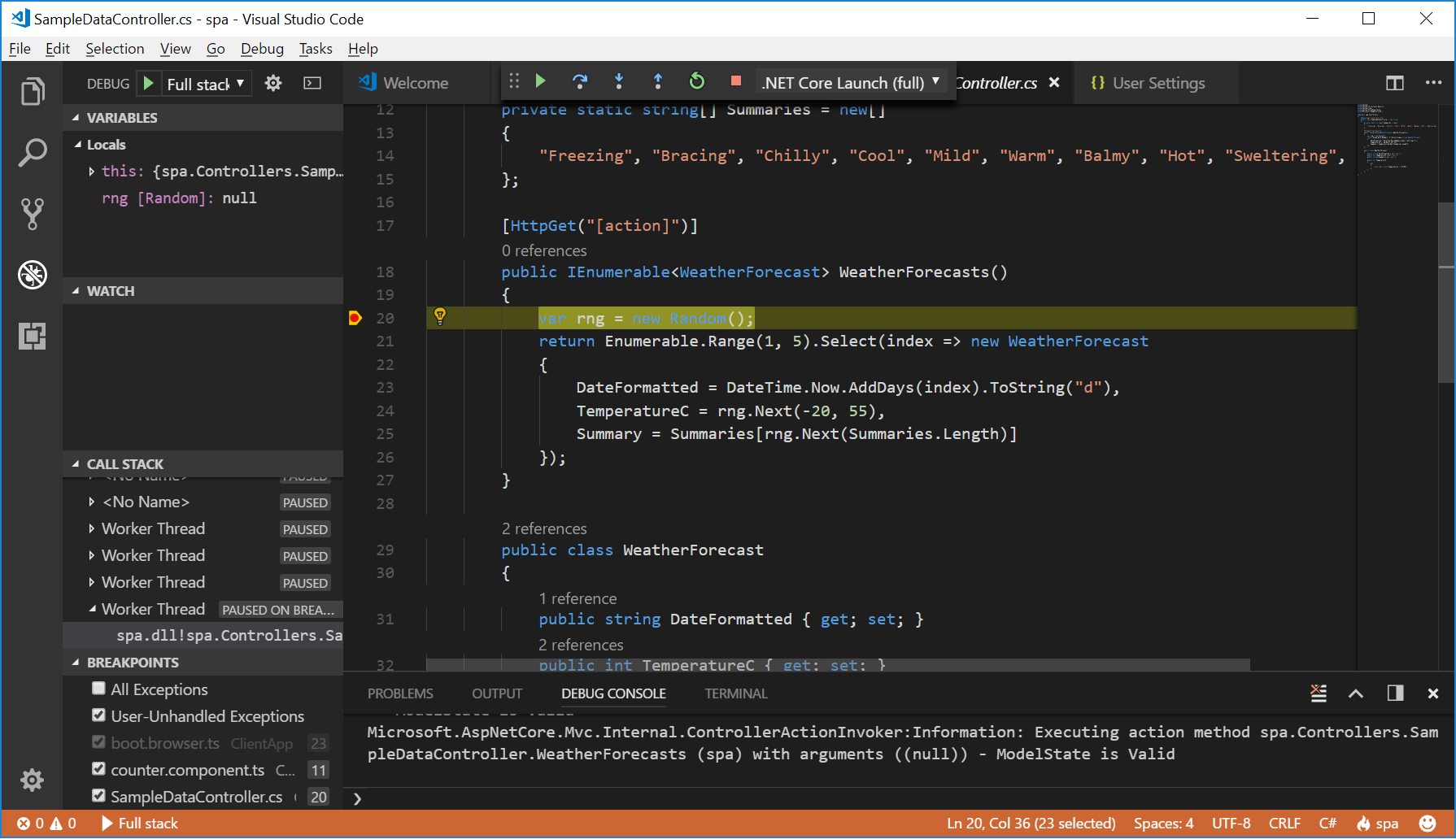 C# breakpoint