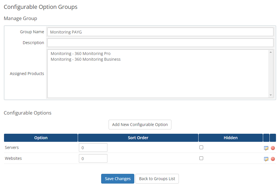 Configurable Options