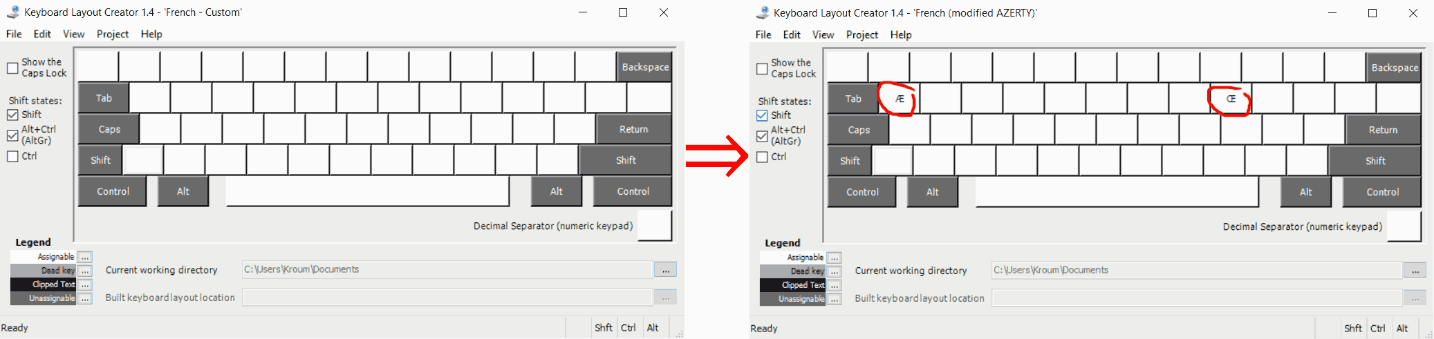 Capture écran Keyboard Layout Creator 1.4