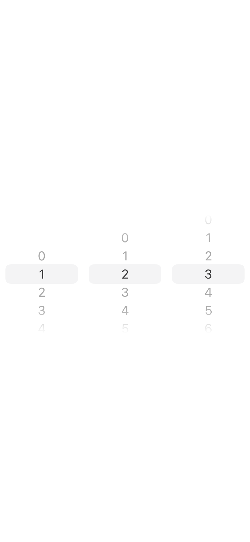 Whole number wheel picker