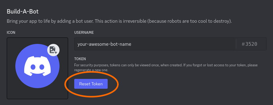 Reset Discord Bot Token