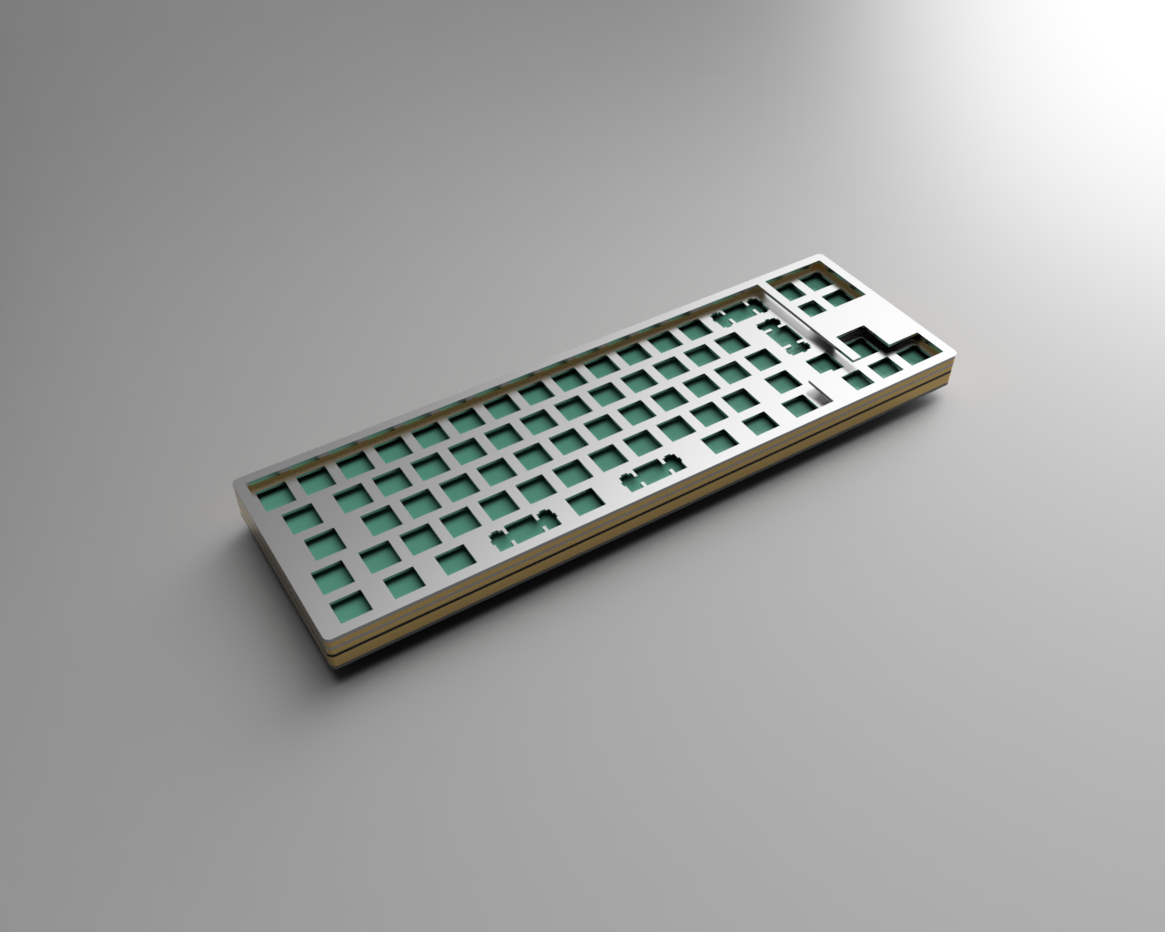 3D render top side view