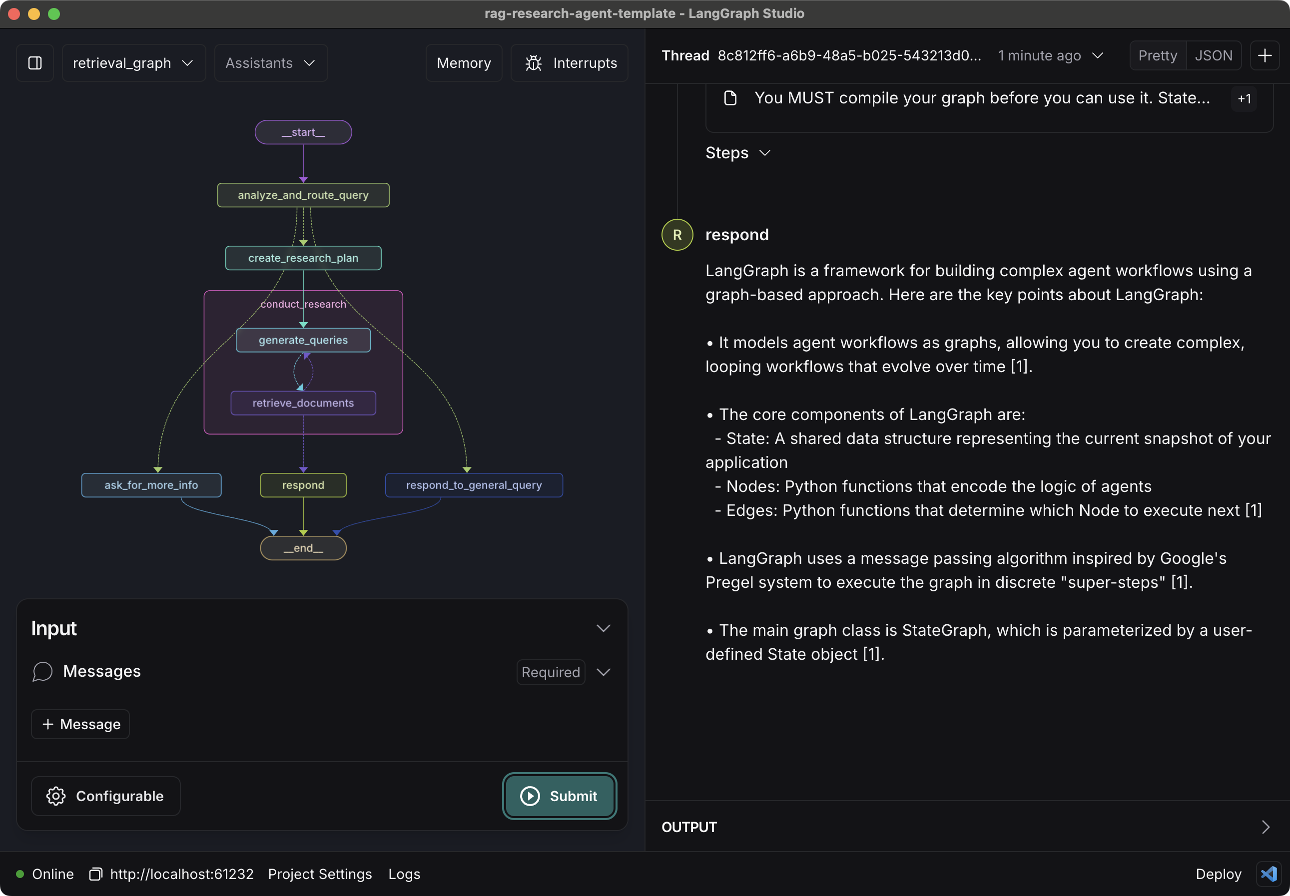 Graph view in LangGraph studio UI