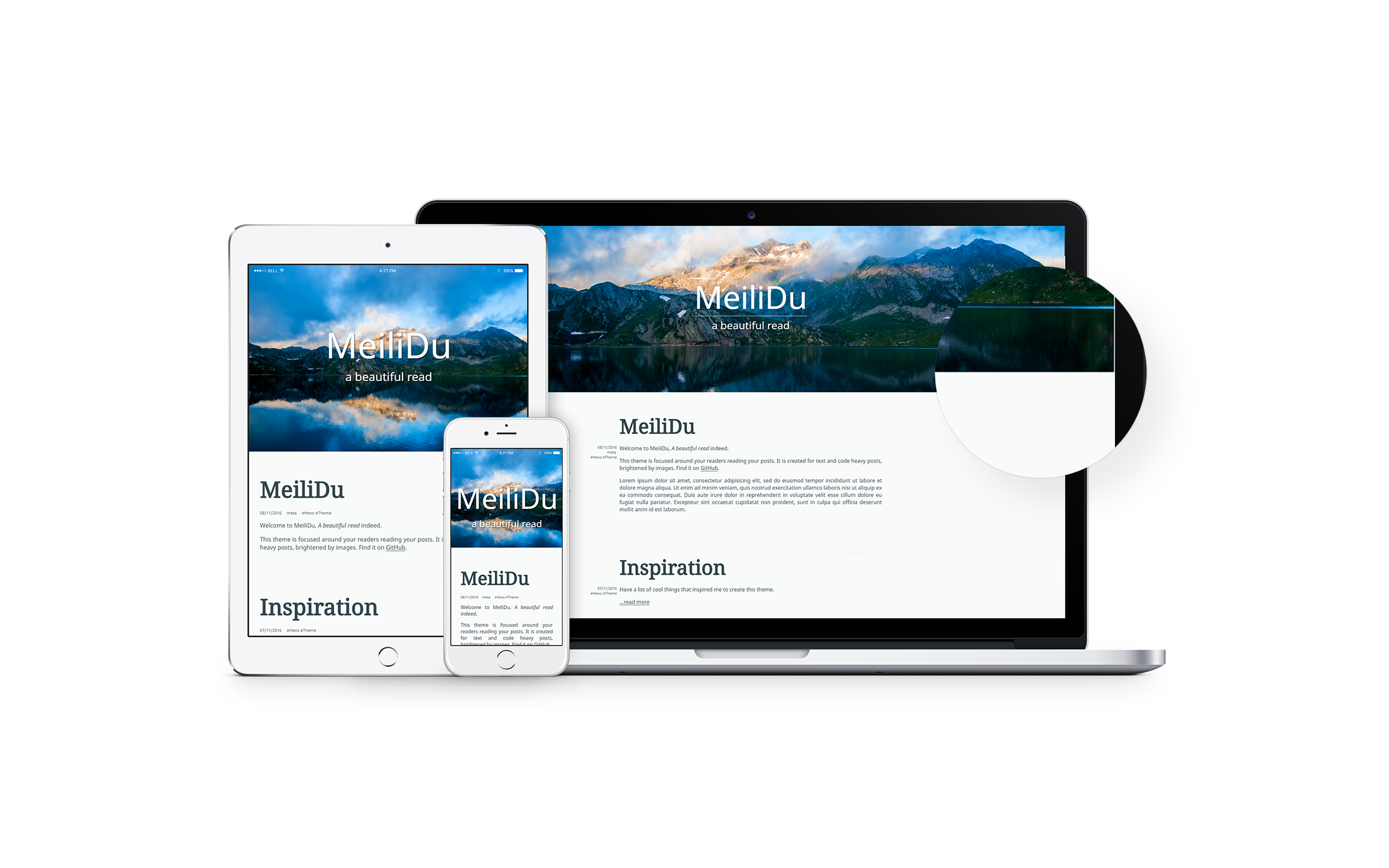 MeiliDu responsive showcase.