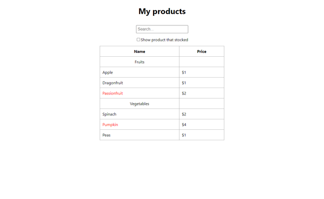 product-table preview