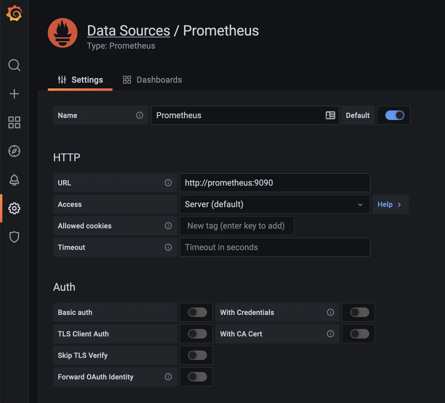 grafana source set