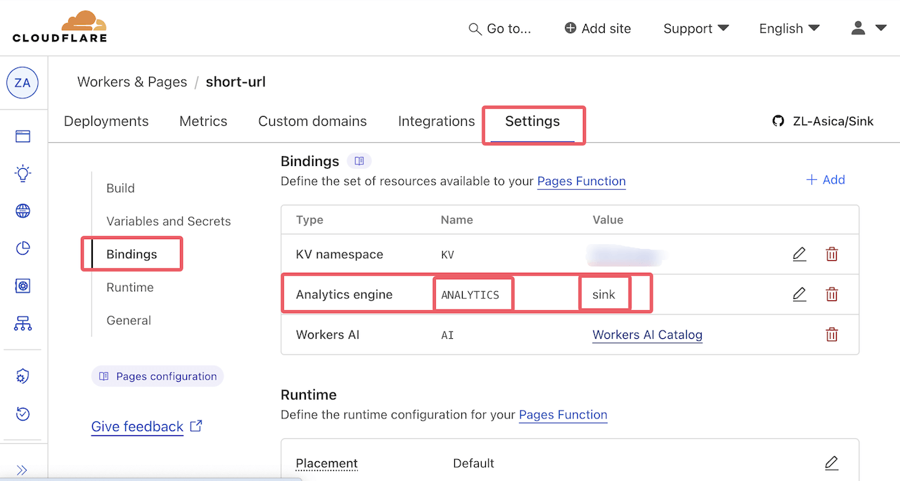 Analytics engine Bindings setting in Cloudflare 