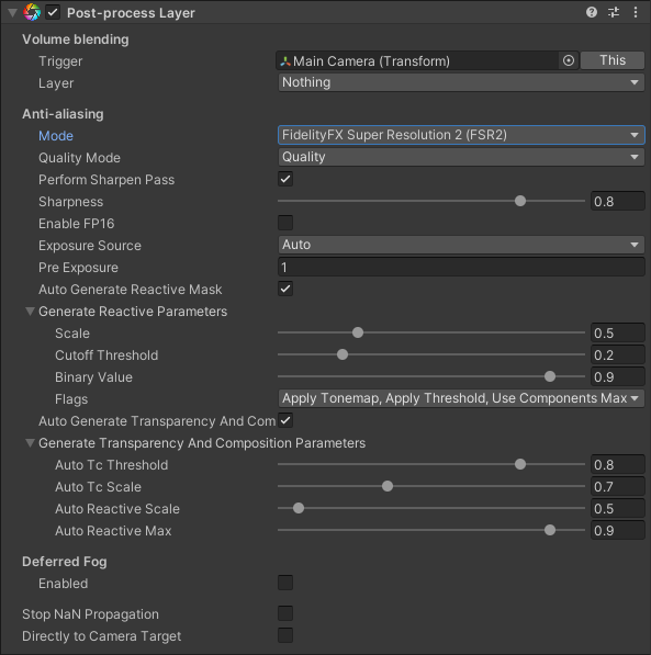 FSR2 Anti-aliasing Mode