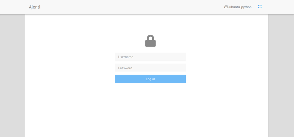 Screenshot Ajenti Login