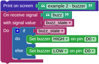 Program blocks for Buzzer