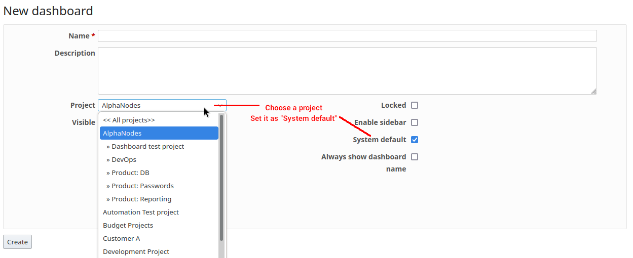 Dashboard support