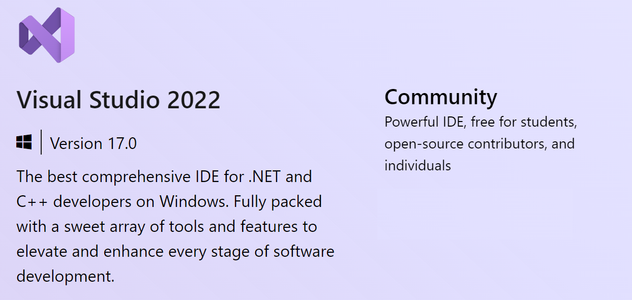 Visual Studio 2022 for Windows