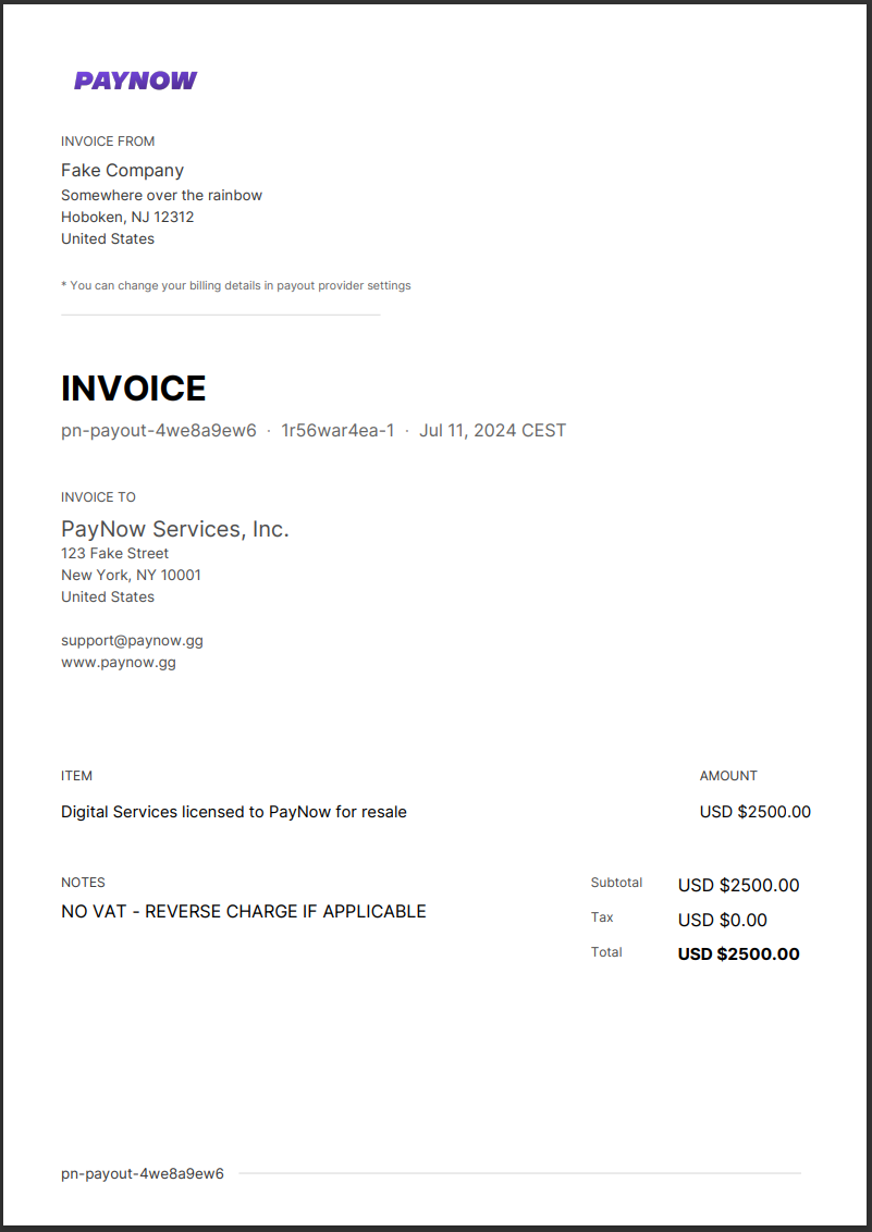 Example Invoice