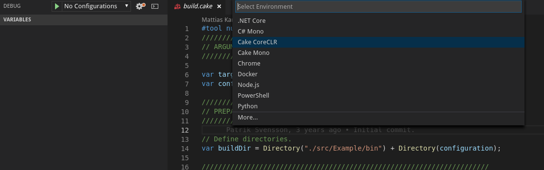 Cake debugging profiles