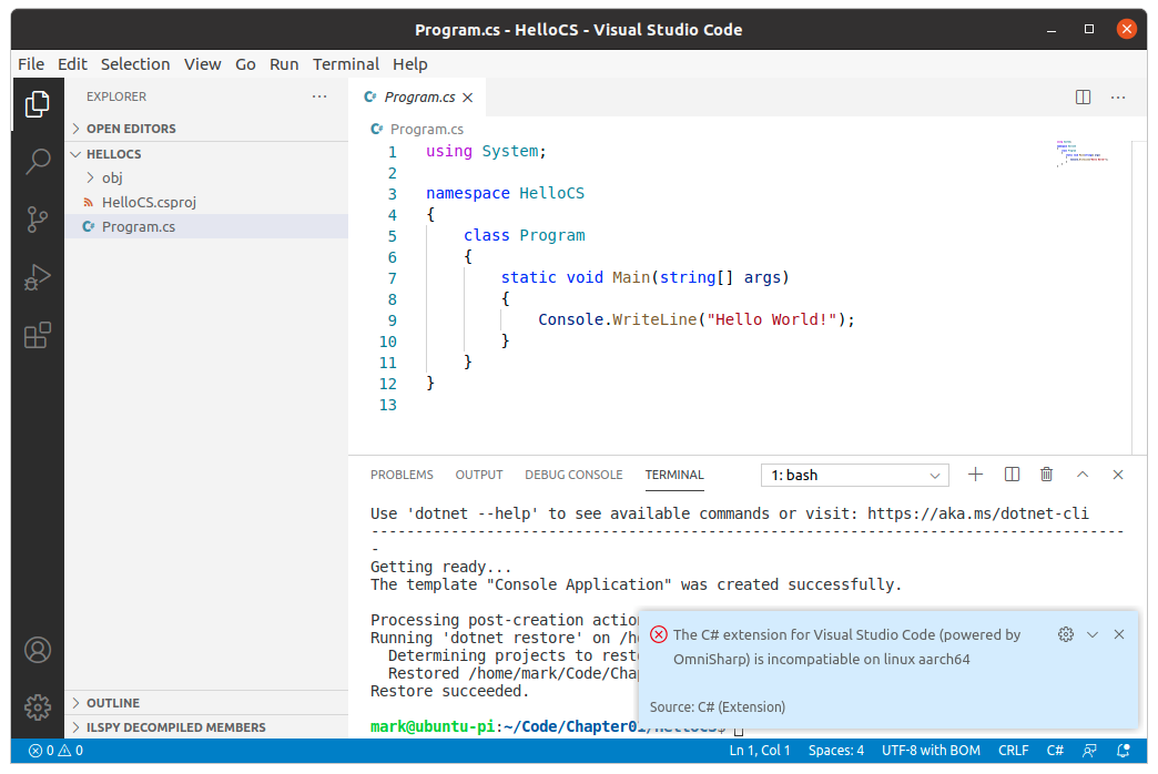 Incompatible C# extension