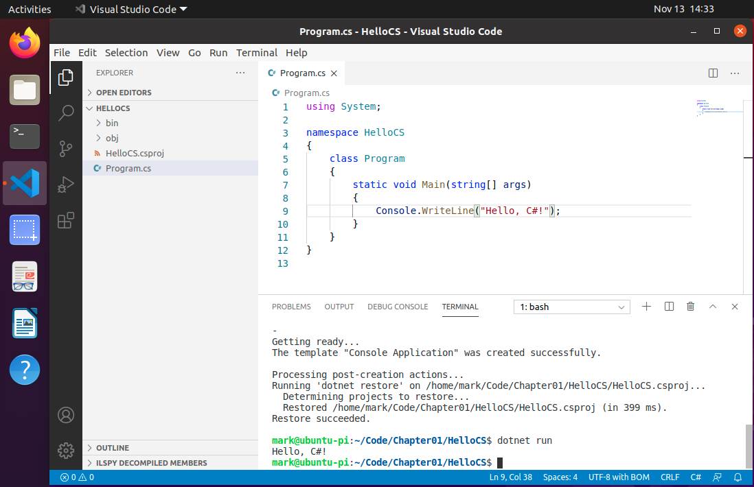 Hello C# on Ubuntu
