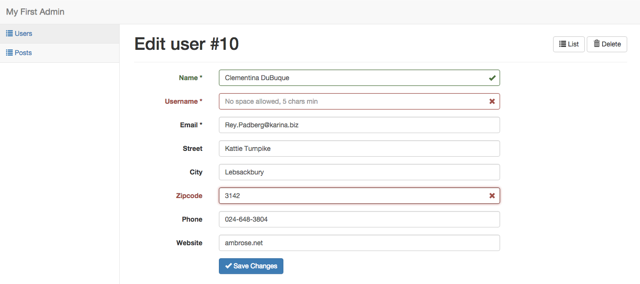 customized validation in post edition view