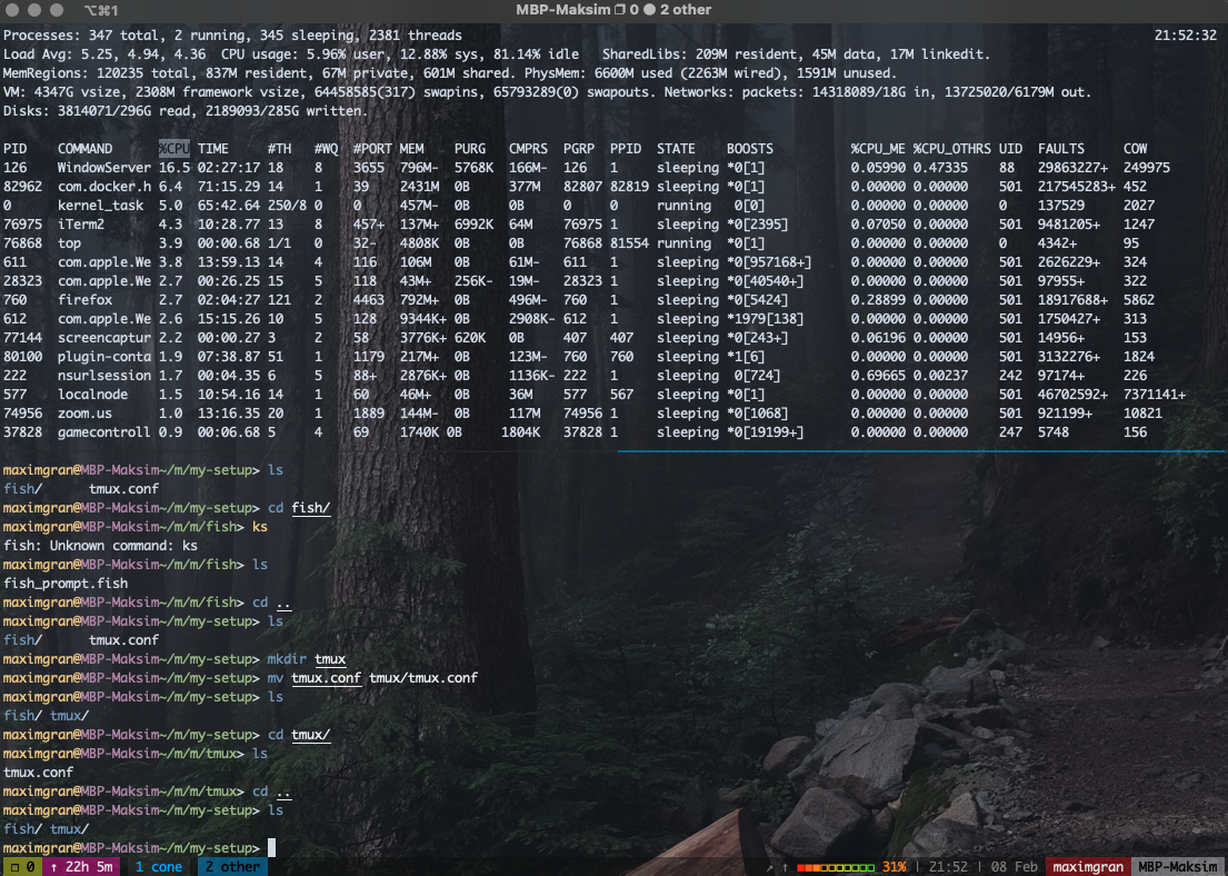 Terminal and tmux