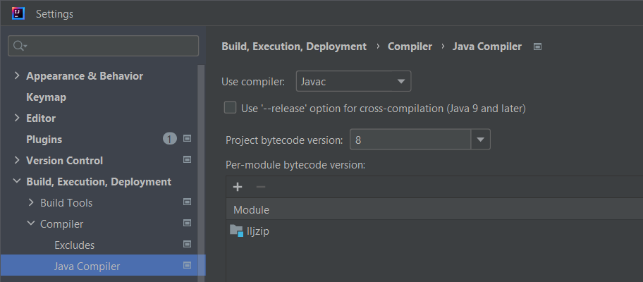 intellij compiler settings