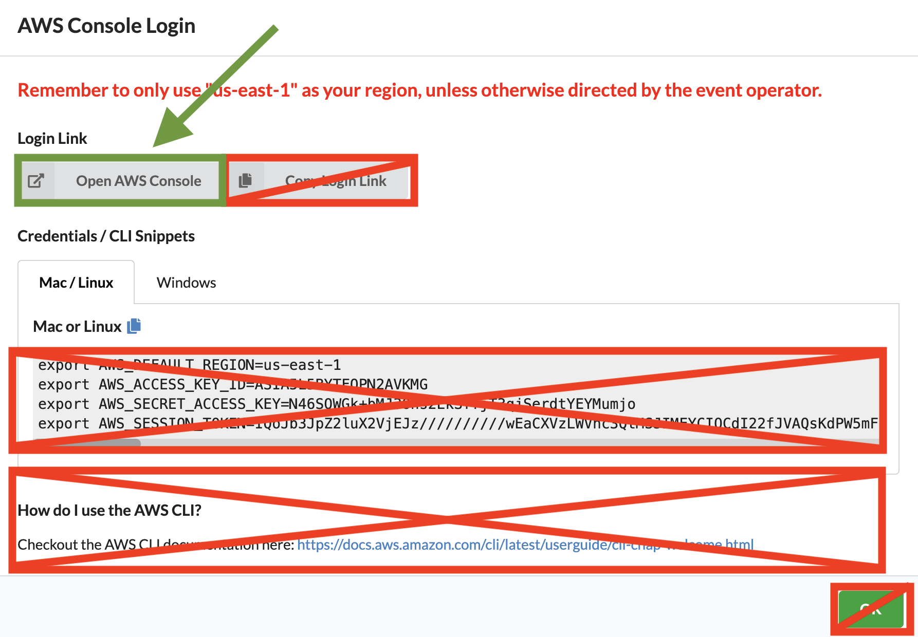 Event Engine AWS Console