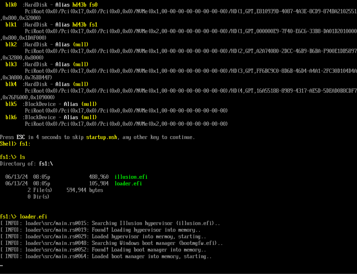 VMware Workstation UEFI Shell