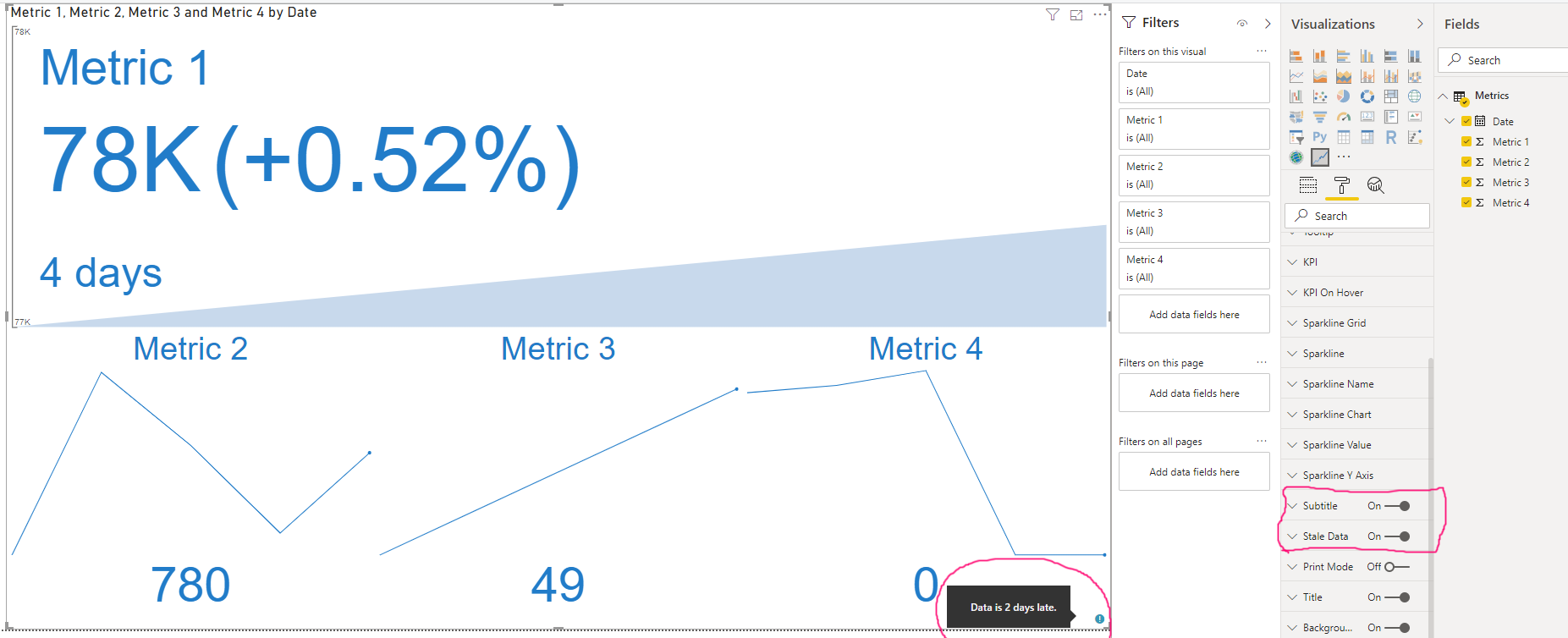 stale data icon showing