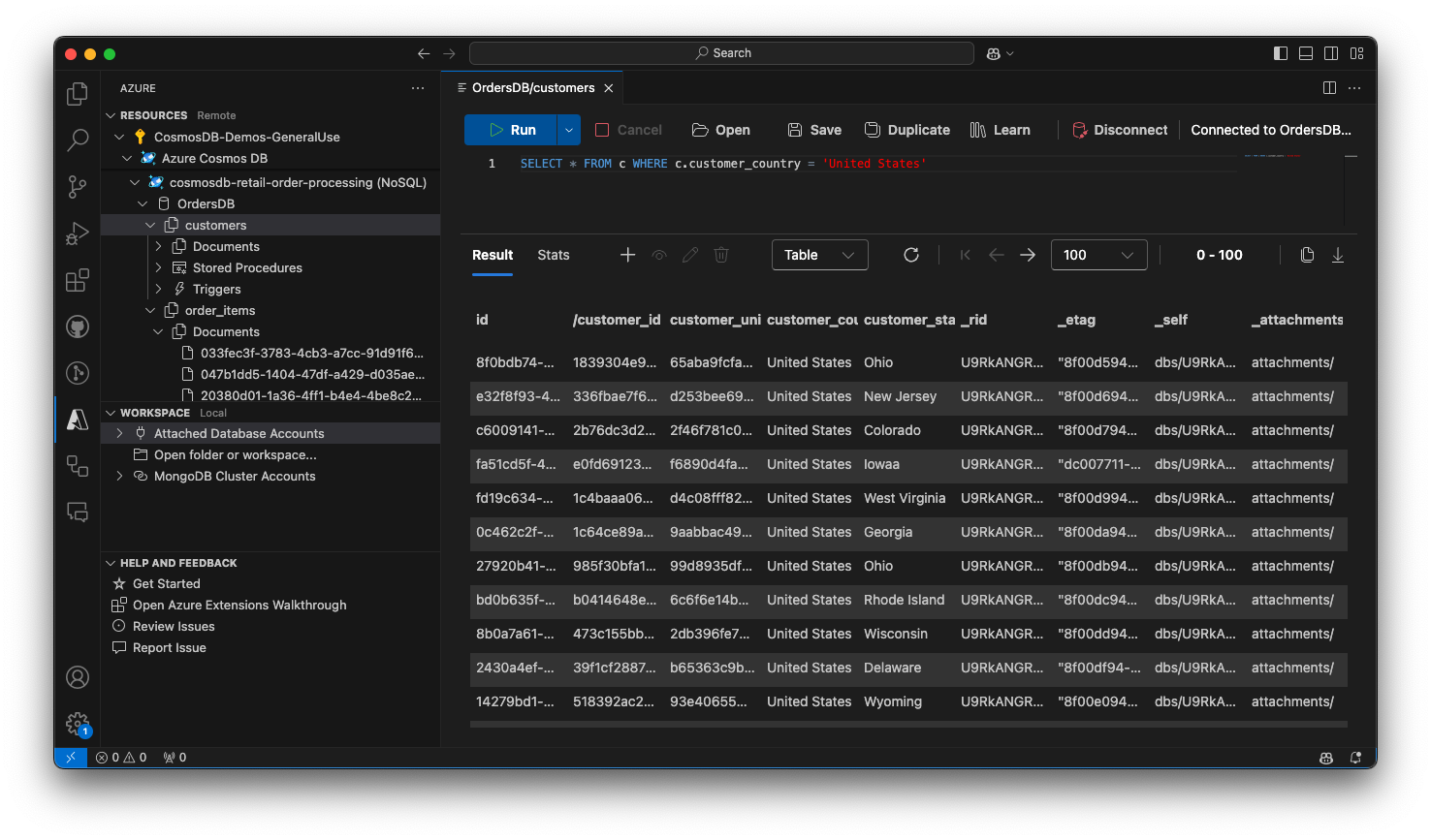 Query Editor with Results