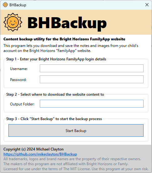 BHBackup screenshot