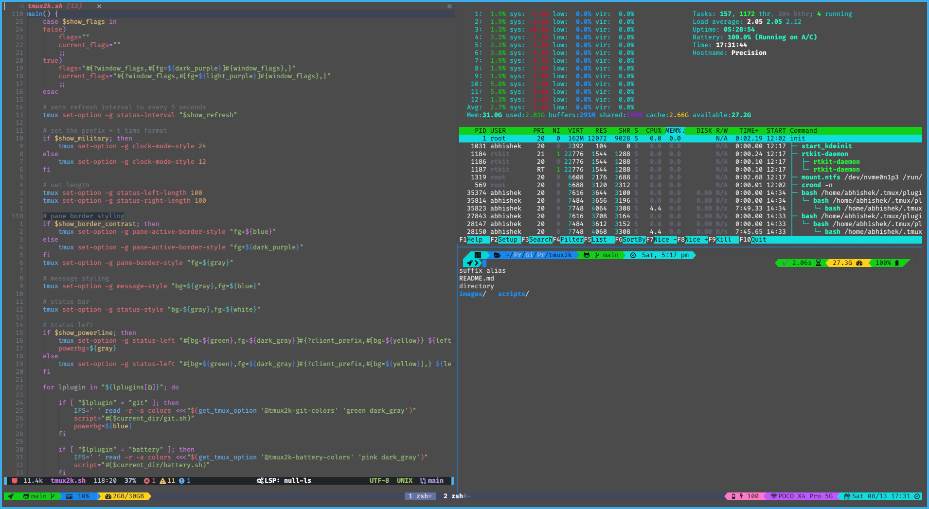 tmux2k Demo