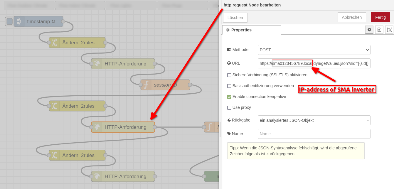 HTTP getValues request