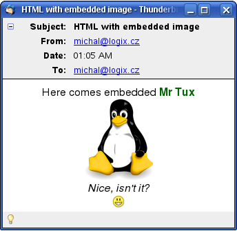 Multipart HTML email with embedded image