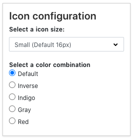 Icon configuration panel