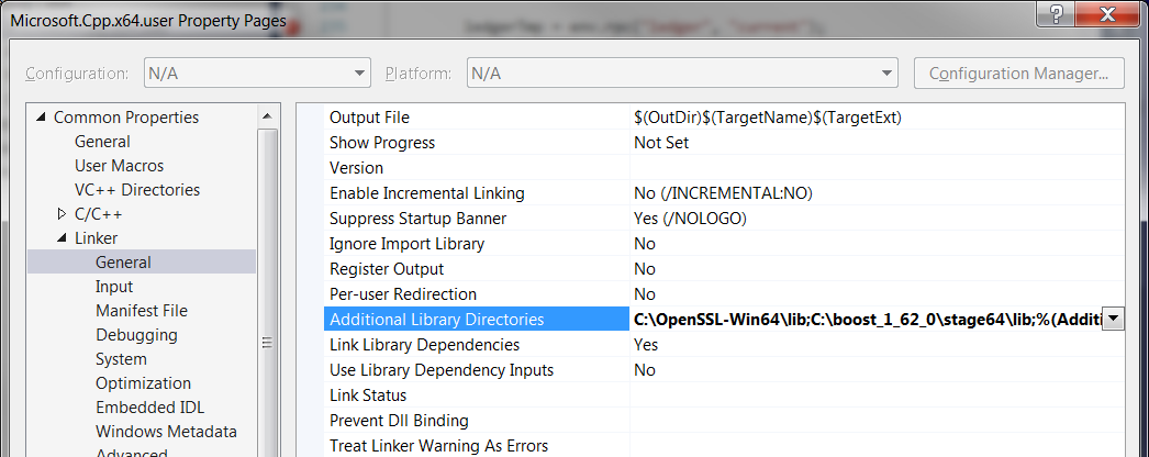 Visual Studio 2015 Library Directories