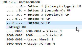 Packet data structure for the KuaFu mouse, refer to the KuaFu.h MOUSEINFO struct