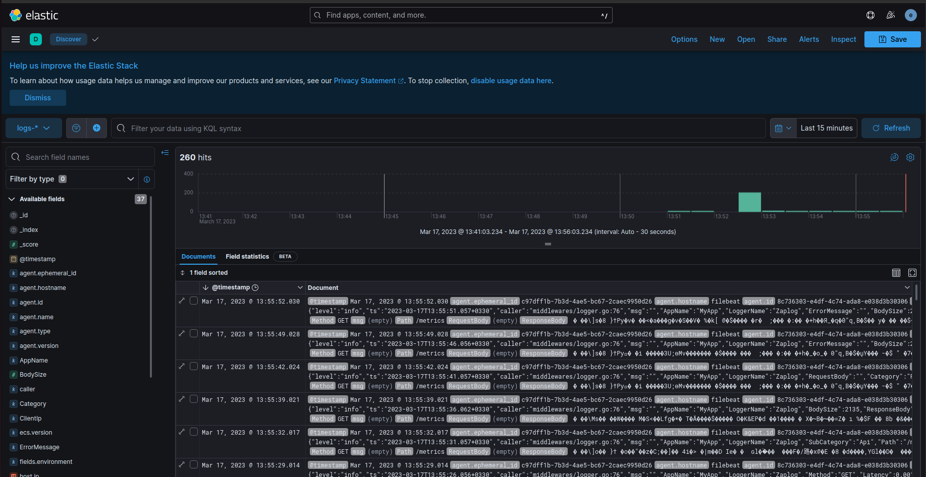 Golang Web API grafana dashboard