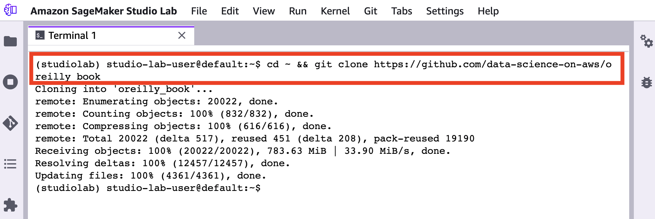 Amazon SageMaker Studio Lab - Clone Repo