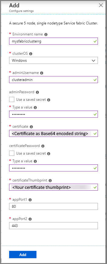 Configure cluster settings