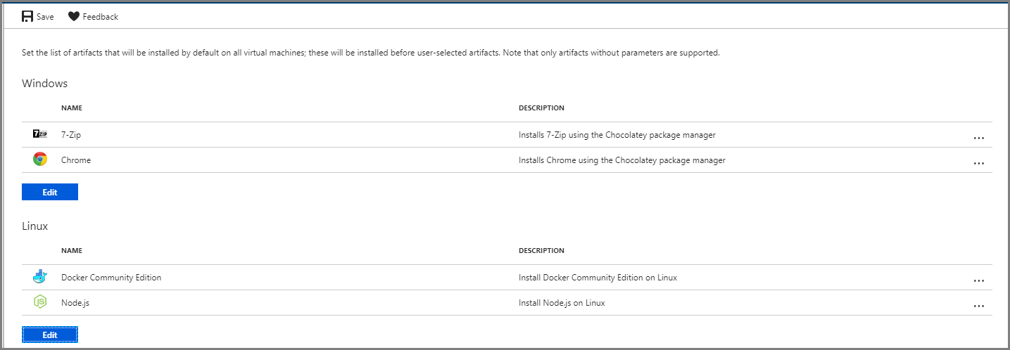 Mandatory artifacts page - Windows and Linux artifacts