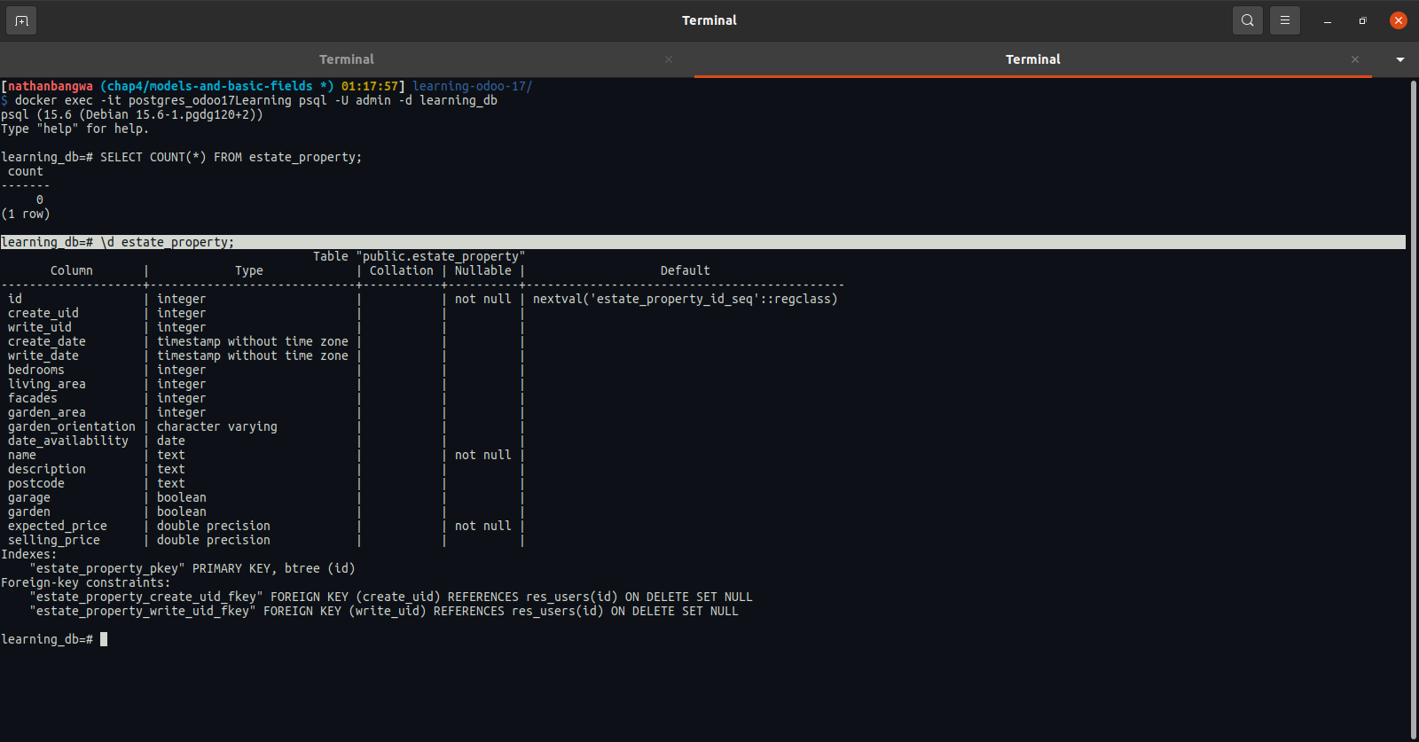 Postgres EstateProperty Model Capture