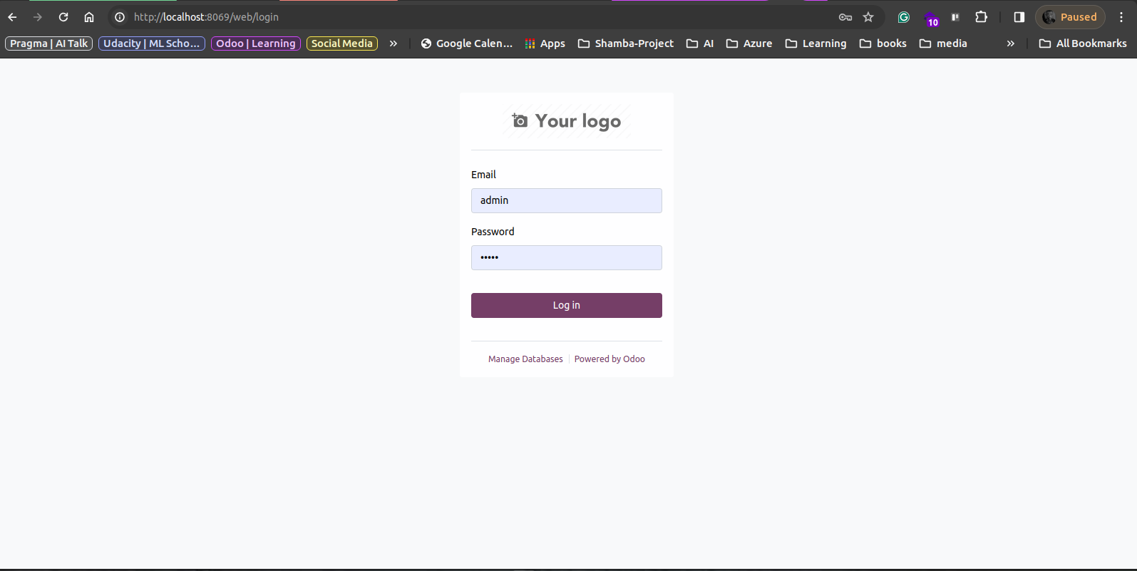 Odoo Login Page Capture