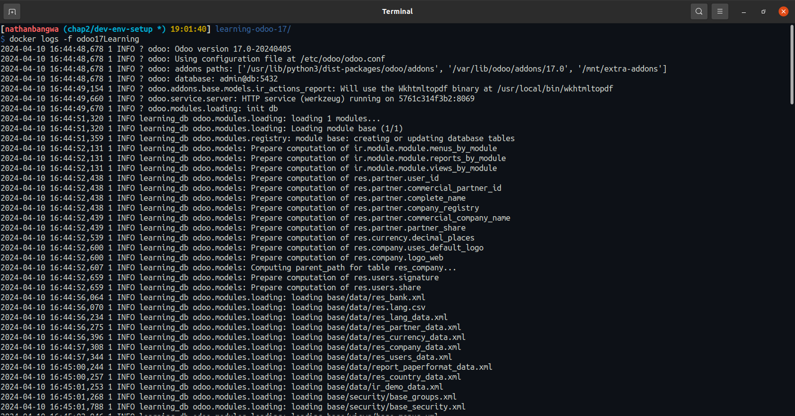 Odoo Logs Capture