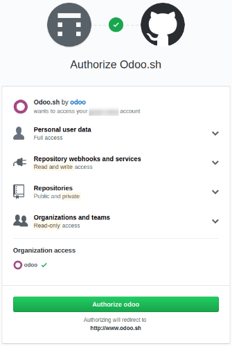 odoo.sh authorize Capture