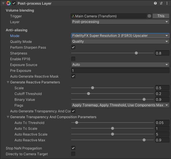 FSR3 Upscaler Anti-aliasing Mode