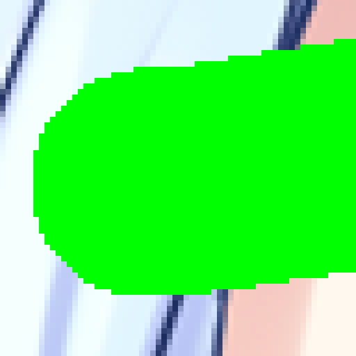 Perfect coloring! The censored region is uniformly colored correctly.