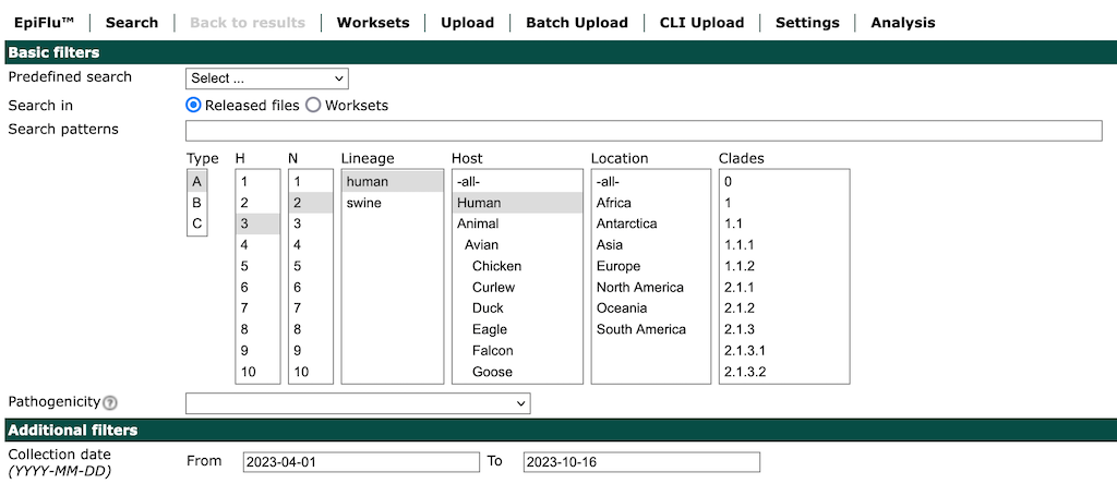 Search for recent A/H3N2 data