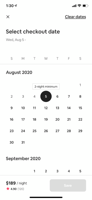 Stay Availability Calendar