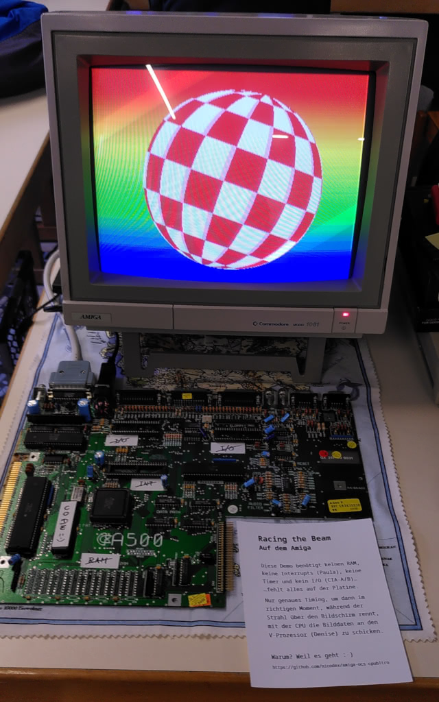 Amiga 500 without DRAM, CIAs, and Paula